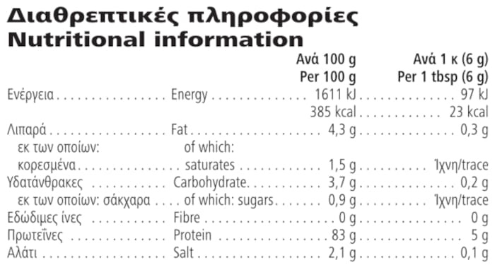 Herbalife  Formula 3 Εξατομικευμένες πρωτεΐνες σε σκόνη Ουδέτερη 240 g Διαθρεπτικές πληροφορίες